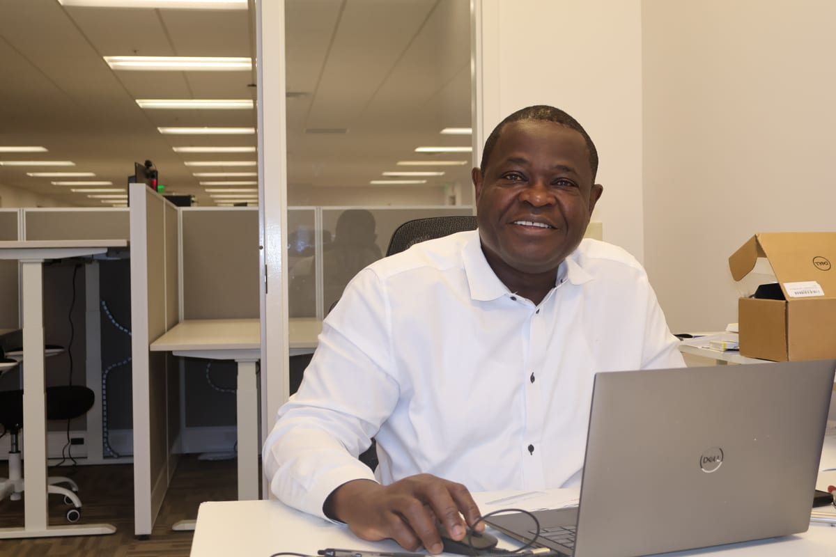 Team member working at the HBC office